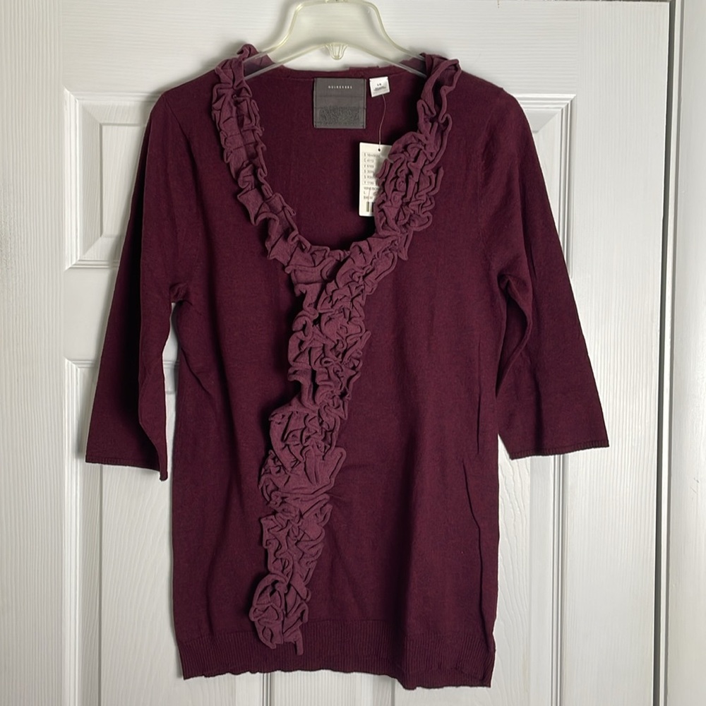 Anthropologie Guinevere Maroon Sweater - Large - NWT